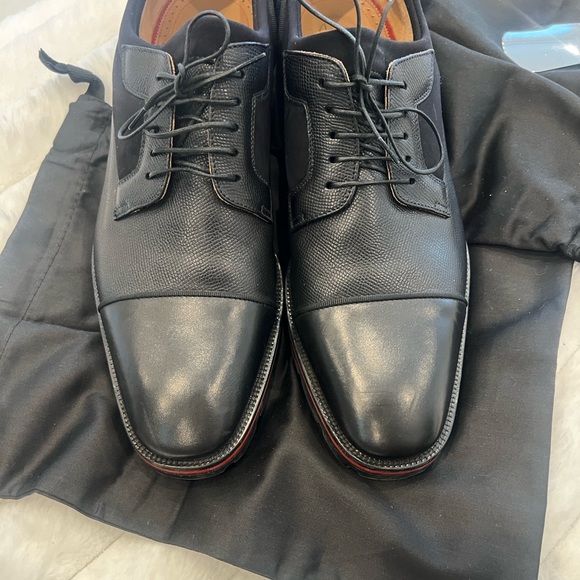 Designer Black Leather ChristianLouboutin Men's Shoes